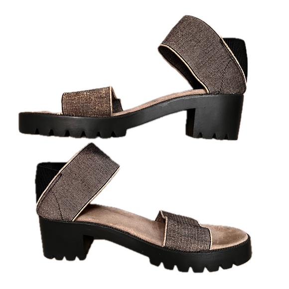 Charleston Shoe Company Monterey Gold Metallic Sandals comfortable comfy block - Picture 3 of 11